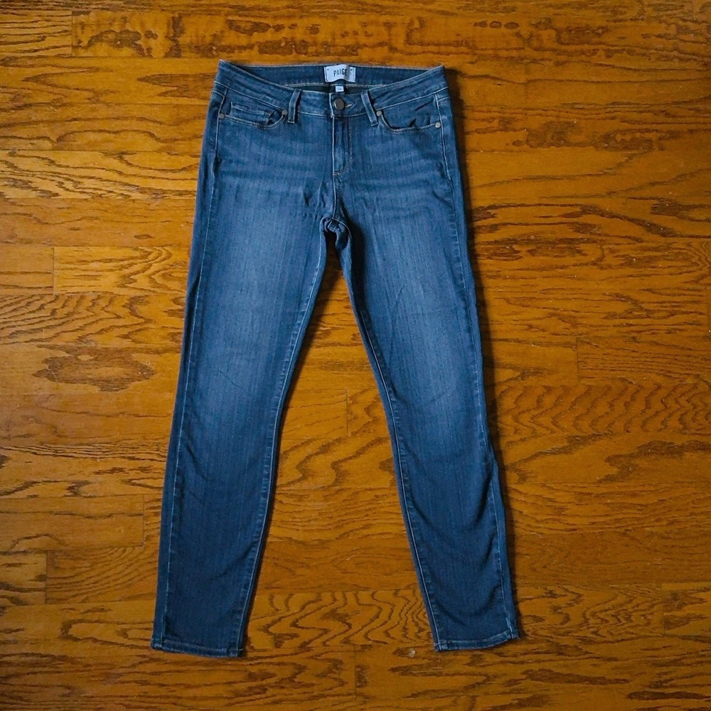 Paige Verdugo Ankle Jeans Womens 28 Blue Stretch Skinny Low Rise 26.5" Inseam